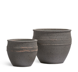 Кашпо TREEZ ERGO - Nero - Чаша - Чёрный туф