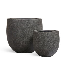 Кашпо TREEZ Effectory - Stone - Чаша classic - Тёмно-серый камень