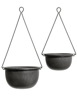 Кашпо TREEZ Effectory - Beton - Полусфера подвесная - Тёмно-серый бетон