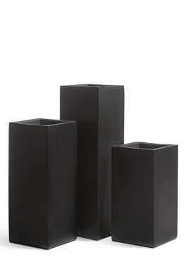 Кашпо TREEZ Effectory - Black Stone - Высокий куб - Антрацит