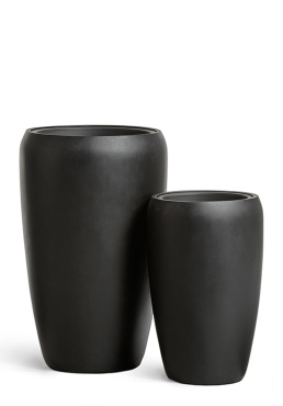 Кашпо TREEZ Effectory - Black Stone - Высокий округлый конус - Антрацит