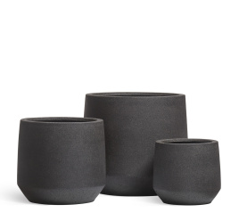 Кашпо TREEZ ERGO - Hard Rock - Трапециевидная чаша - Чёрный песок