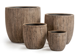 Кашпо TREEZ Effectory - Wood - Округлый конус - Светлый дуб