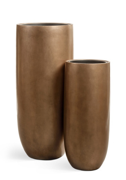 Кашпо TREEZ Effectory - Metal - Высокий округлый конус - Тёмное матовое золото