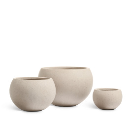 Кашпо TREEZ Effectory - Beton - Полусфера - Белый песок