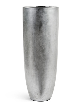 Кашпо TREEZ Effectory - Metal - Высокий конус Giant - Серебро