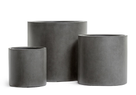 Кашпо TREEZ Effectory - Beton - Цилиндр Тёмно-серый бетон
