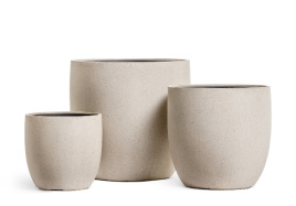 Кашпо TREEZ Effectory - Beton - Округлый конус - Белый песок