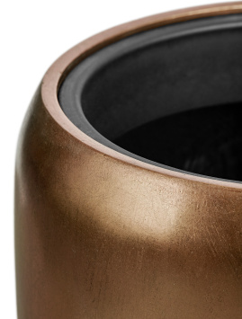 Кашпо TREEZ Effectory - Metal - Высокий округлый конус - Тёмное матовое золото