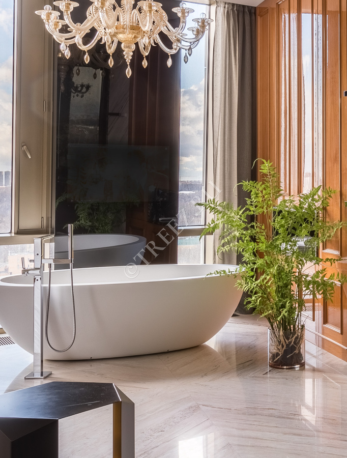 Папоротник Железный в стекле с корнями, землёй, мхом (Арт-объект) фото