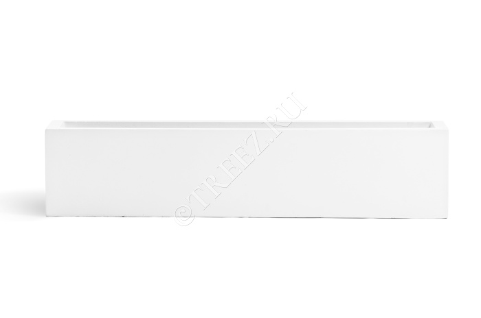 Кашпо TREEZ ERGO - Just - Узкий низкий прямоугольник - Белый камень фото