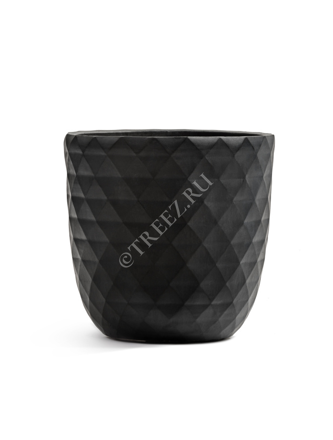 Кашпо TREEZ ERGO - Diamond - Чаша-конус - Антрацит фото