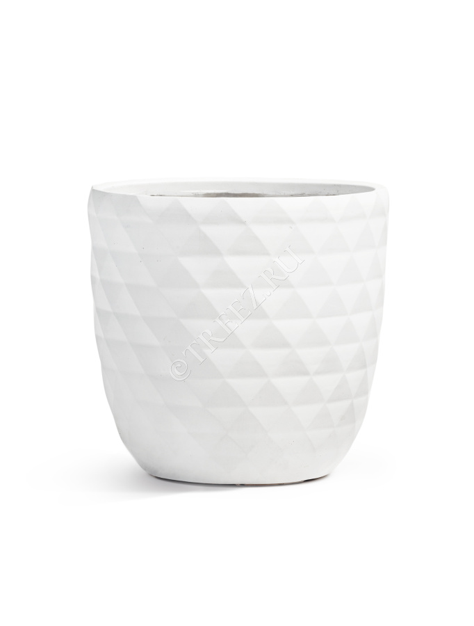 Кашпо TREEZ ERGO - Diamond - Чаша-конус - Белый камень фото