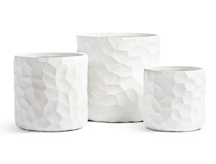Кашпо TREEZ ERGO - Comb - Цилиндр - Белый камень фото