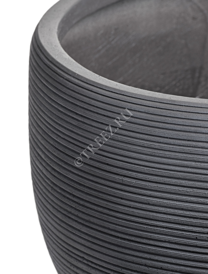 Кашпо TREEZ ERGO - TreeLine - Сферическая чаша - Дымчато-серый бетон фото