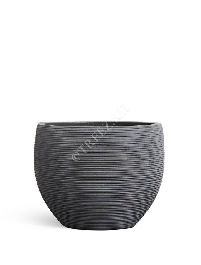 Кашпо TREEZ ERGO - TreeLine - Сферическая чаша - Дымчато-серый бетон фото