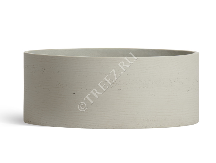 Кашпо TREEZ ERGO - Concrete - Низкий цилиндр - Белый песок фото