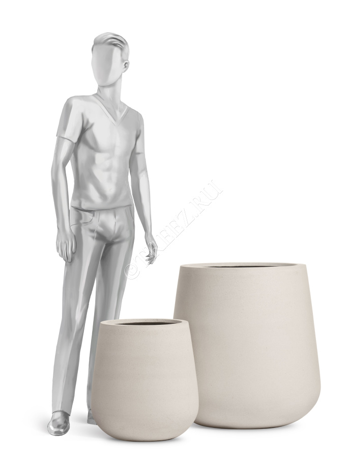 Кашпо TREEZ ERGO - Fine Rock - Design-чаша - Белый камень фото