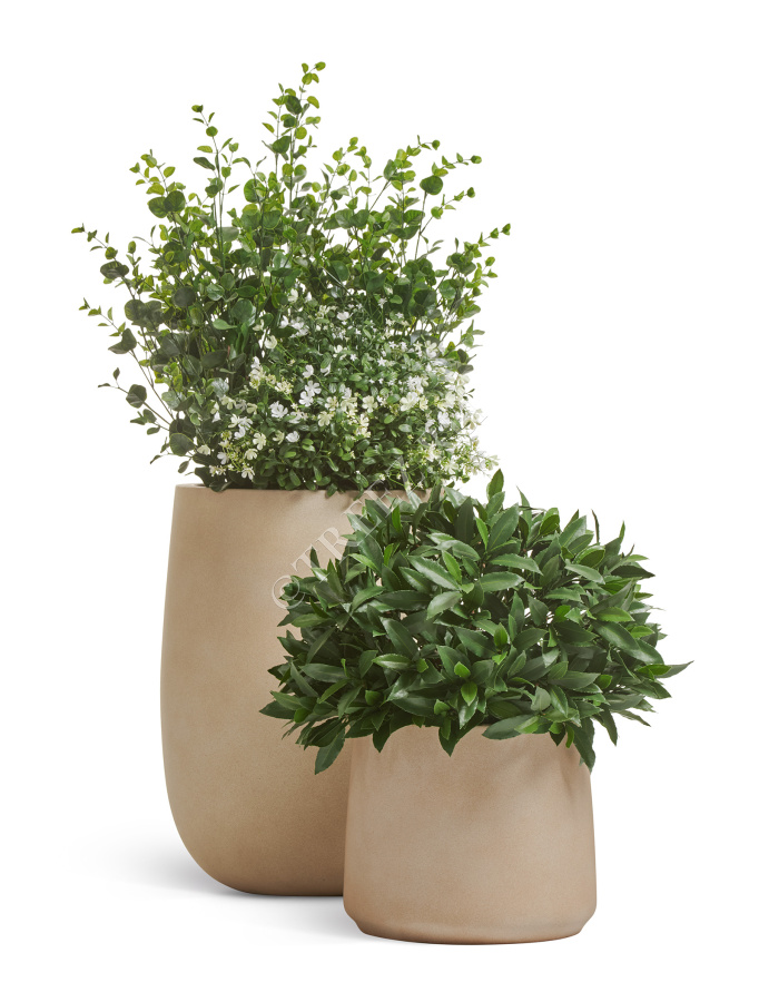 Кашпо TREEZ ERGO - Fine Rock - Чаша Cone - Песок тёплый беж фото