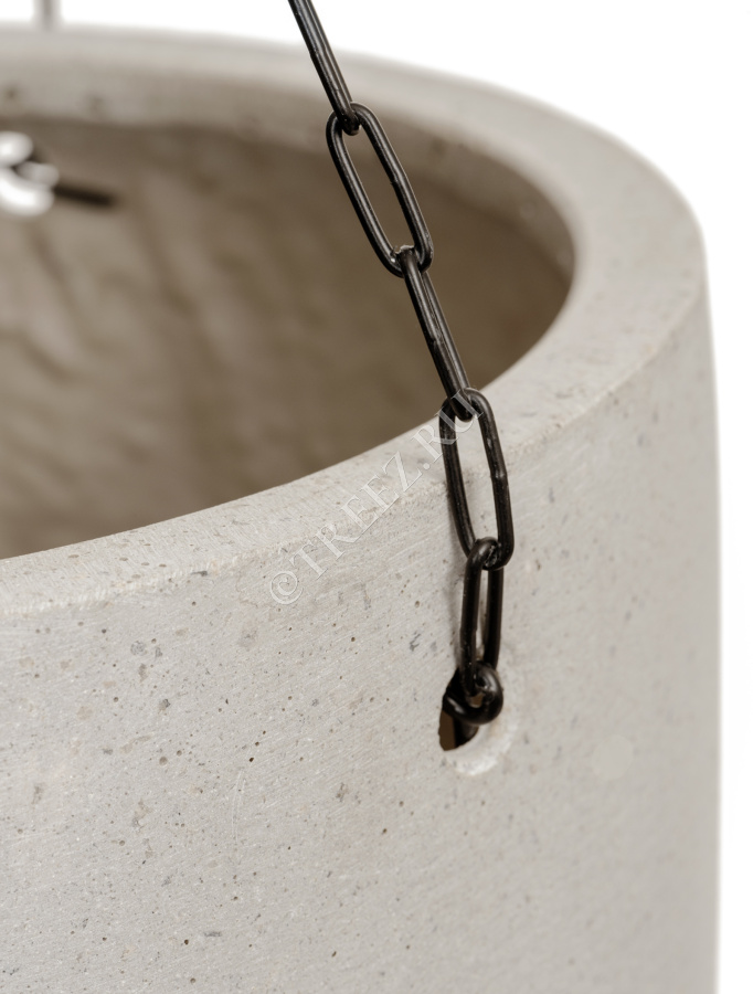 Кашпо TREEZ Effectory - Beton - Чаша большая подвесная - Белый песок фото