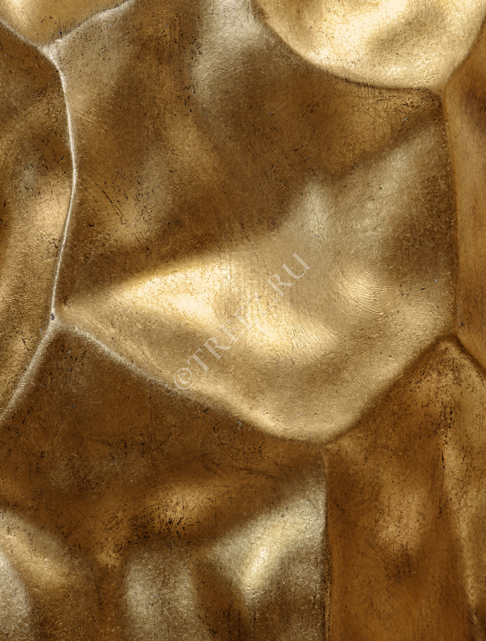 Кашпо TREEZ Effectory - Metal - Высокий округлый конус Design Crumple - Сусальное золото фото