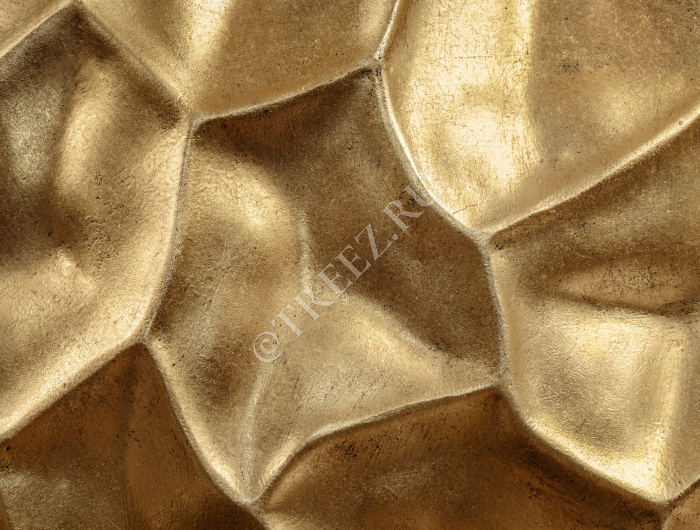 Кашпо TREEZ Effectory - Metal - Плоская сфера Design Crumple - Сусальное золото фото