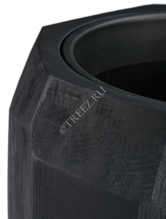 Кашпо TREEZ Effectory - Anthra - Design-многогранник - Антрацит фото