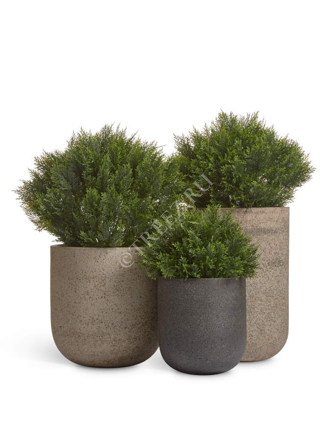 Кашпо TREEZ ERGO - Hard Rock - Цилиндрическая Чаша - Чёрный песок фото