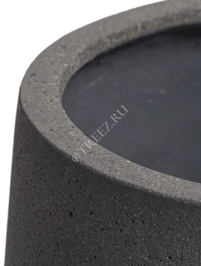 Кашпо TREEZ ERGO - Hard Rock - Высокая трапециевидная чаша - Чёрный песок фото