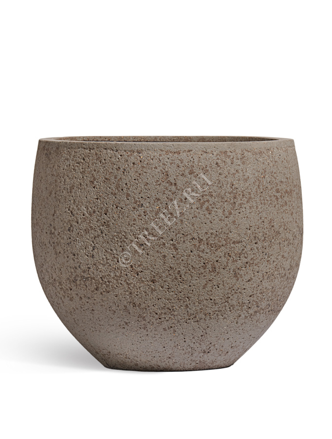 Кашпо TREEZ ERGO - Hard Rock - Сферическая чаша - Песок серый беж фото