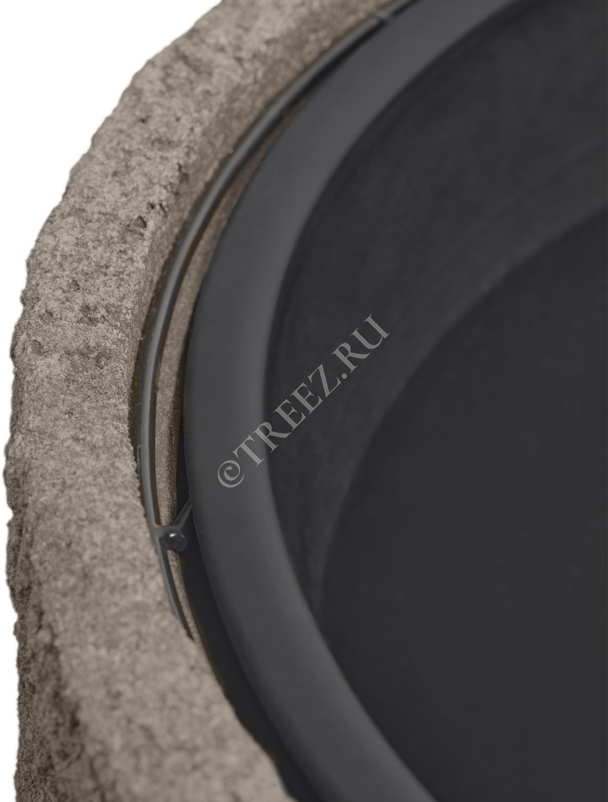 Кашпо TREEZ Effectory - Terra - Чаша middle - Серый беж фото