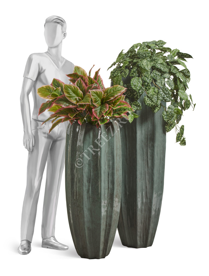 Кашпо TREEZ Effectory - Aura - Высокая Кашпо-ваза - Изумрудный лак фото