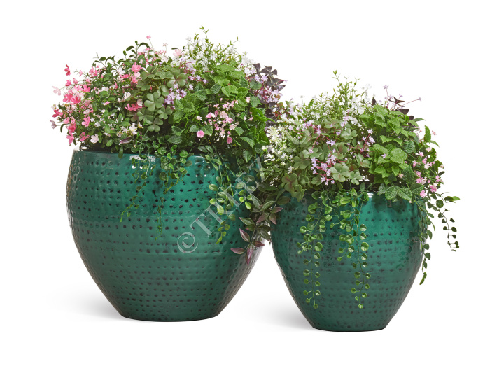 Кашпо TREEZ Effectory - Ron - Чаша Classic - Зелёно-голубой Нефрит (эмаль) фото