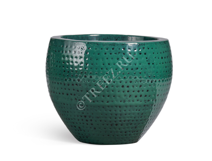 Кашпо TREEZ Effectory - Ron - Чаша Classic - Зелёно-голубой Нефрит (эмаль) фото