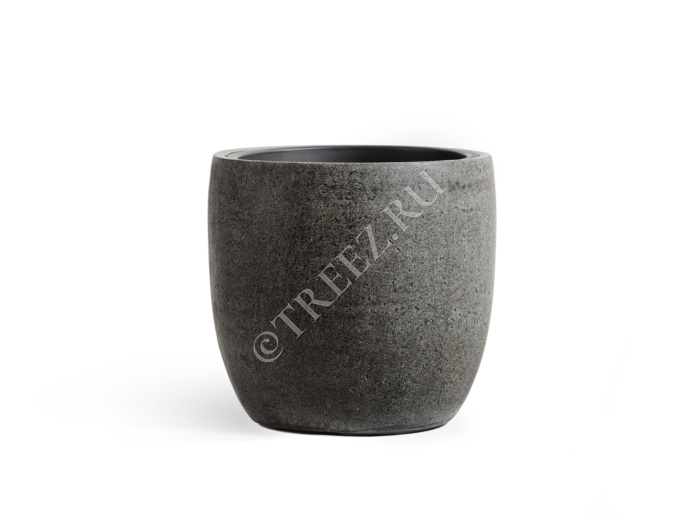Кашпо TREEZ Effectory - Stone - Округлый конус - Тёмно-серый камень фото