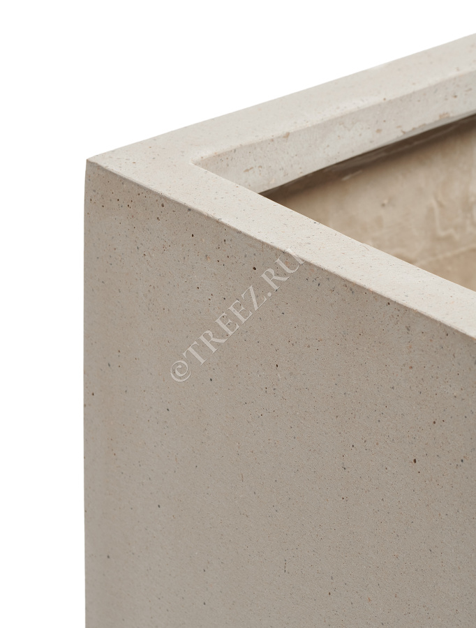 Кашпо TREEZ Effectory - Beton - Куб - Белый песок фото