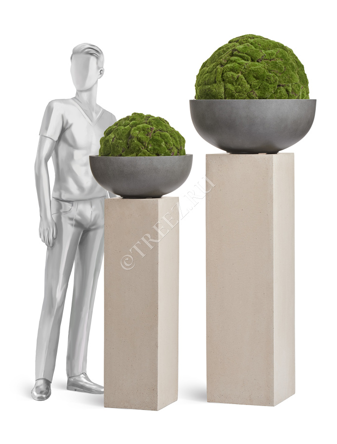 Кашпо TREEZ Effectory - Beton - Колонна - Белый песок фото