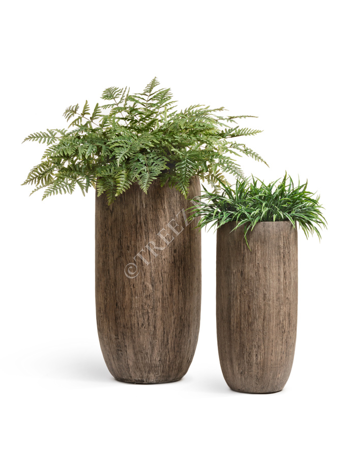 Кашпо TREEZ Effectory - Wood - Высокий округлый конус - Светлый дуб фото