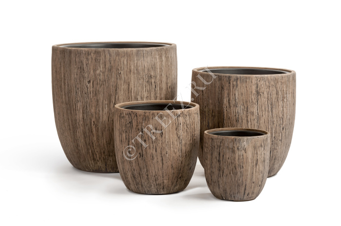 Кашпо TREEZ Effectory - Wood - Округлый конус - Светлый дуб фото