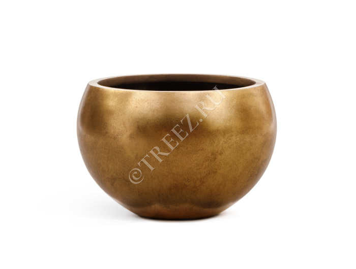 Кашпо TREEZ Effectory - Metal - Полусфера - Сусальное золото фото