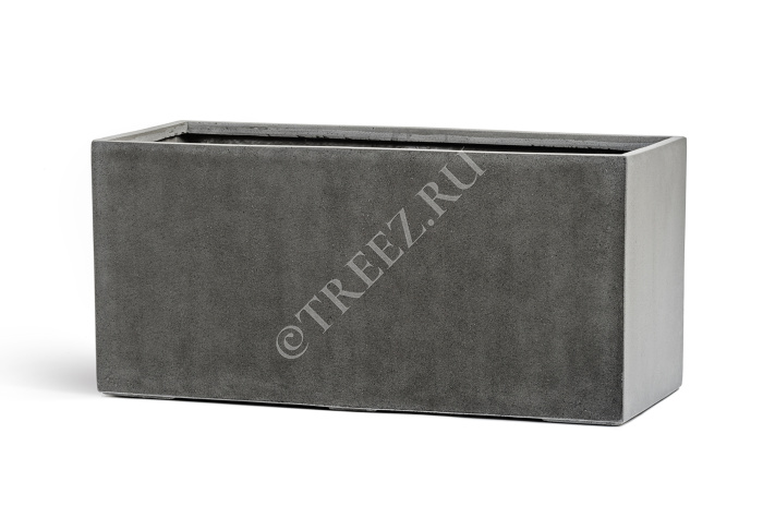 Кашпо TREEZ Effectory - Beton - Низкий прямоугольник - Тёмно-серый бетон фото