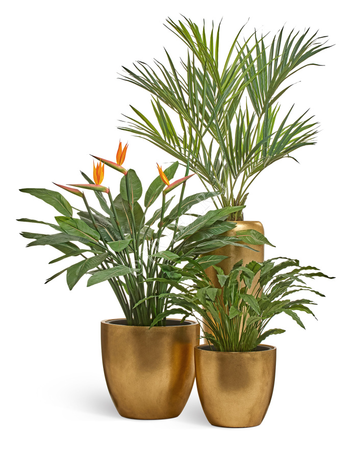 Кашпо TREEZ Effectory - Metal - Округлый конус - Сусальное золото фото