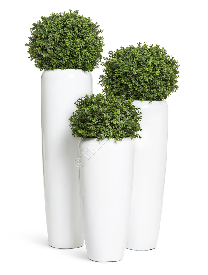 Кашпо TREEZ Effectory - Gloss - Высокий конус Design - Белый глянцевый лак фото