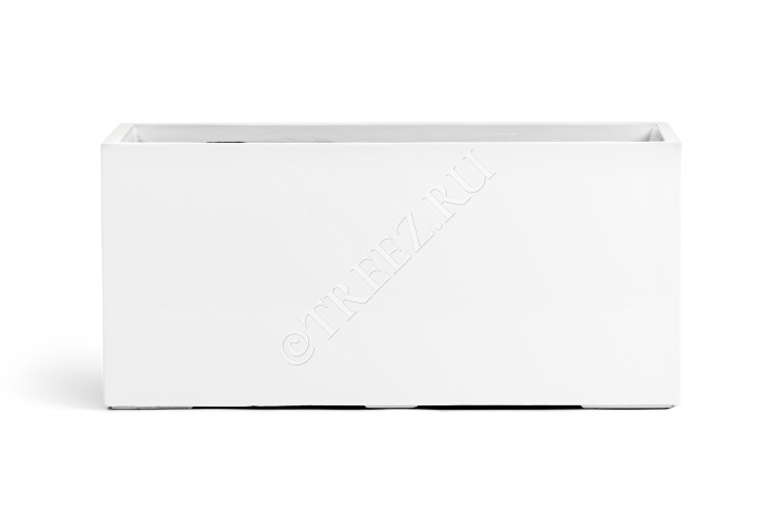 Кашпо TREEZ Effectory - Gloss - Низкий прямоугольник - Белый глянцевый лак фото