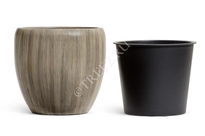 Кашпо TREEZ Effectory - Wow - Конус-Чаша - Капучино фото