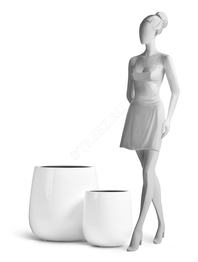 Кашпо TREEZ Effectory - Gloss - Design-Чаша - Белый глянцевый лак фото