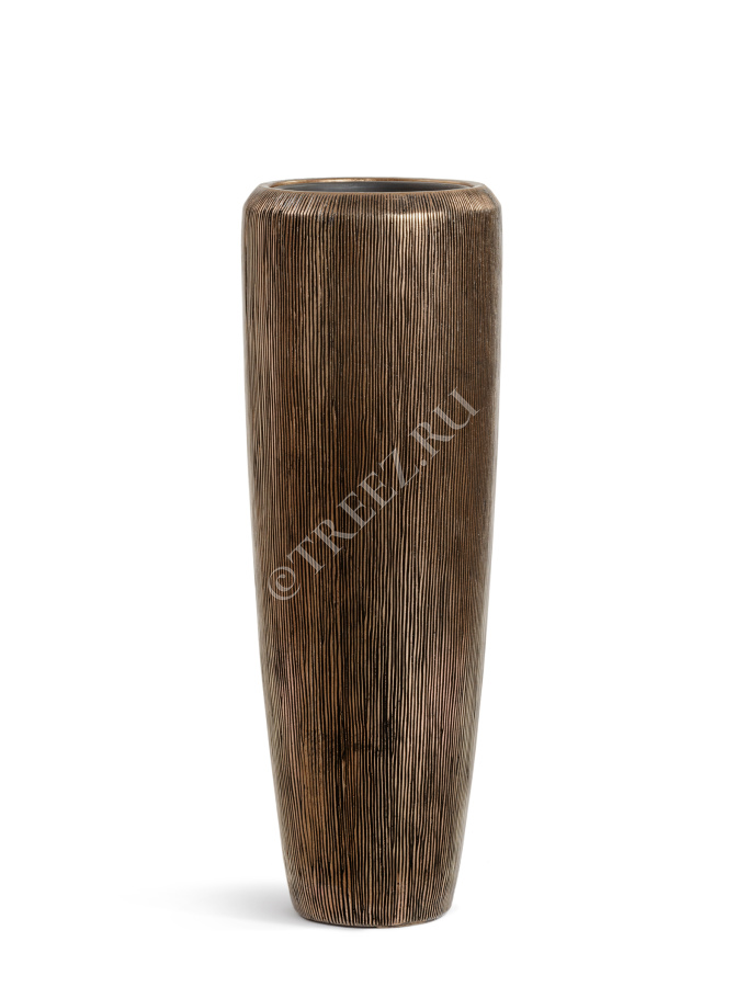 Кашпо TREEZ Effectory - Wow - Высокий конус Design - Тёмное матовое золото фото