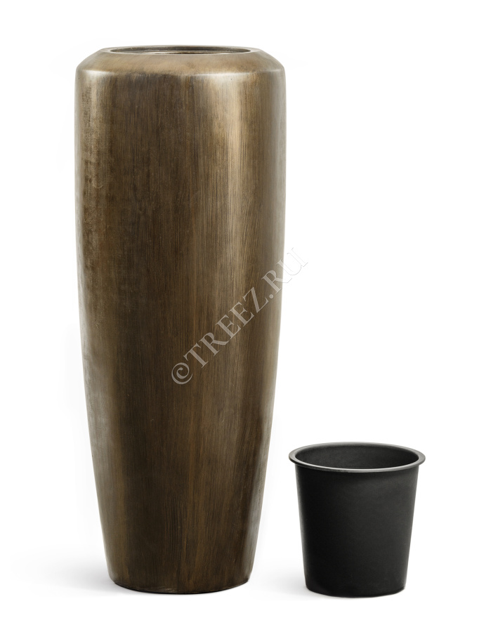 Кашпо TREEZ Effectory - Metal - Высокий конус Design - Чернёная бронза фото