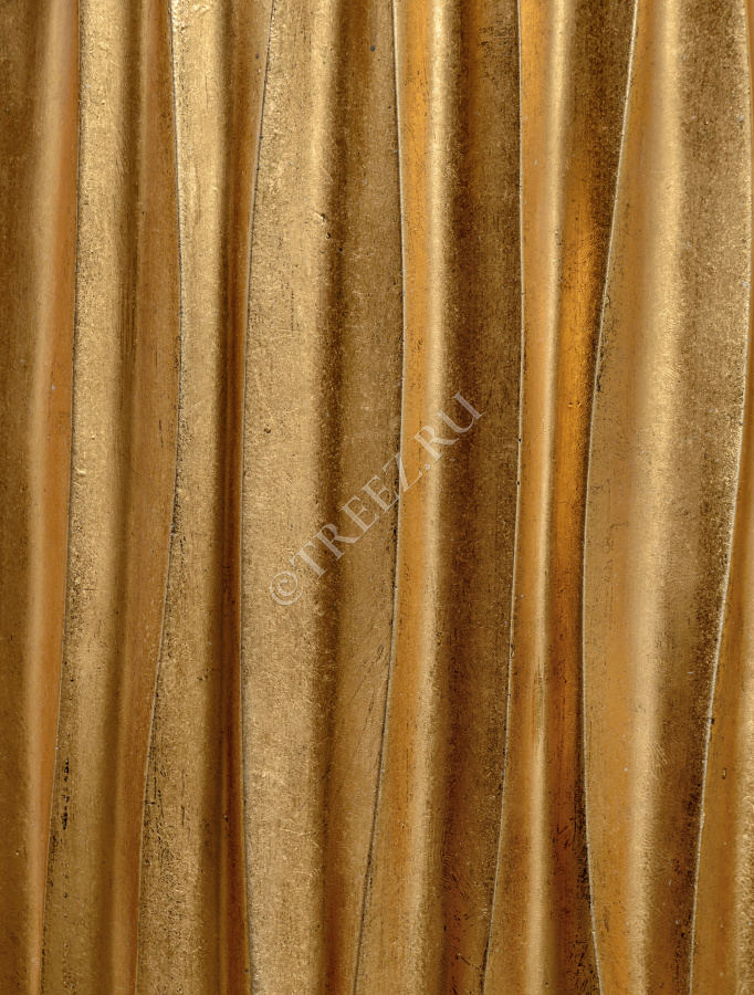 Кашпо TREEZ Effectory - Metal - Высокий конус Giant Design Wave - Сусальное золото фото