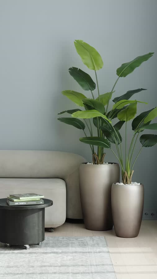 Кашпо TREEZ Effectory - Metal - Высокий округлый конус - Лаковое тёмное серебро фото